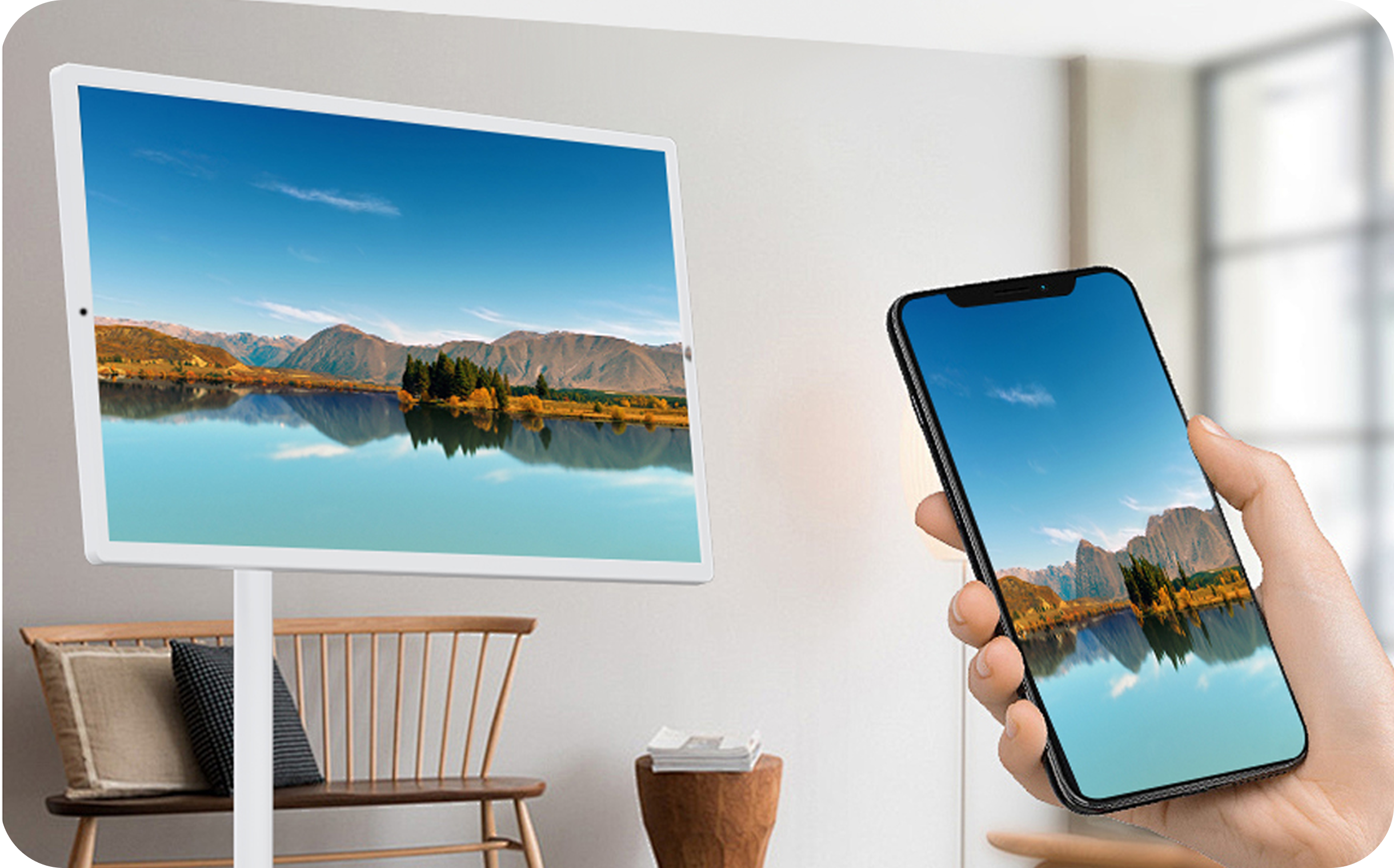 Sharing content from a phone to the display